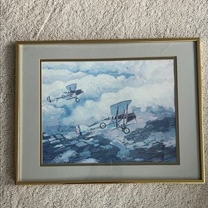Vintage 1977 Bristol F2B WWI Fighter Print – Framed & Matted – Singer Co.